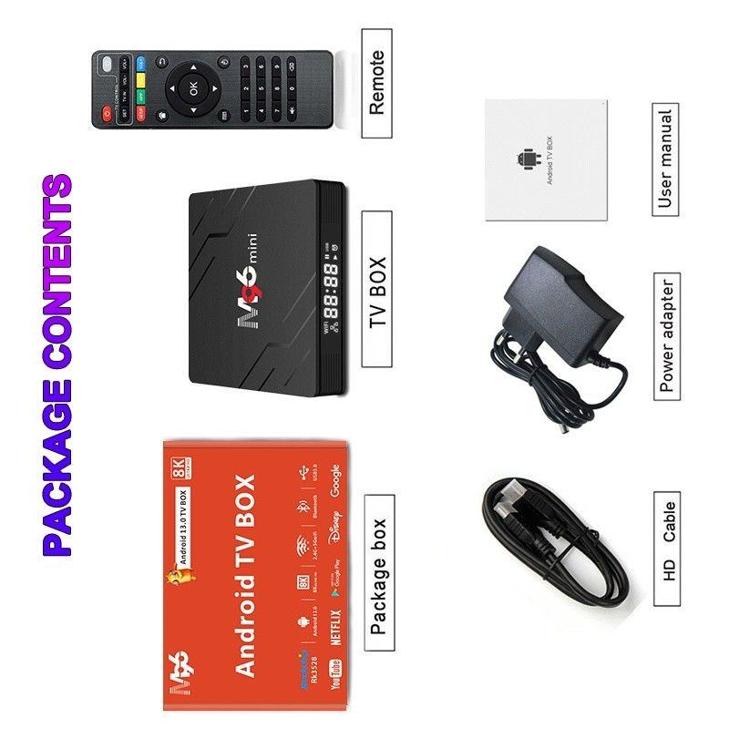 HDMI 2.1 Smart Media Box Duurzaam, Draagbare Android TV Box Voor Smart TV