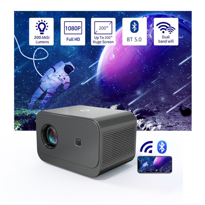 Android 9.0 Nieuw Product Elektrofocus LED+LCD HDMI Projector 200 lumen