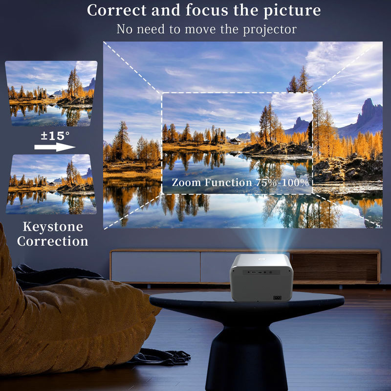 AC100-240V, 50/60Hz Android 9.0 Nieuw Product Elektric Focus LED+LCD HDMI Projector 200 lumen