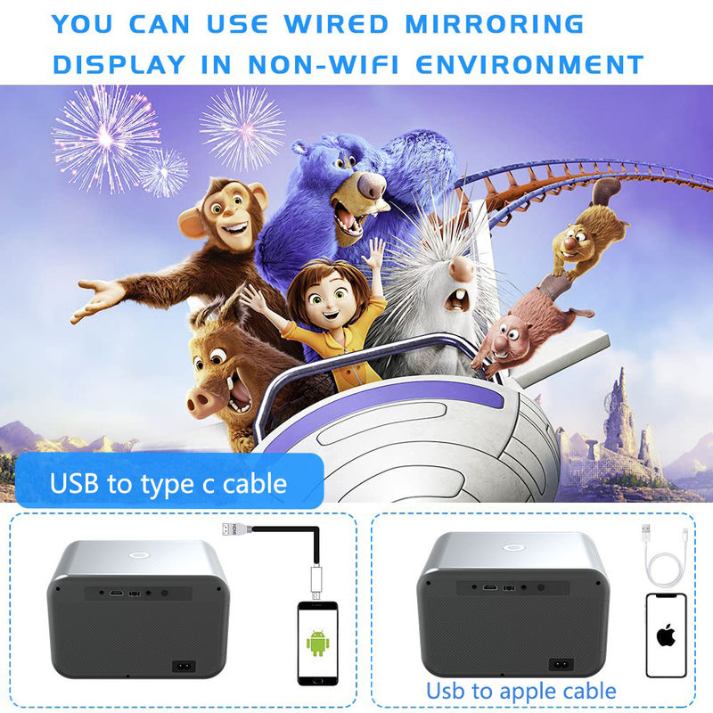 AC100-240V, 50/60Hz Android 9.0 Nieuw Product Elektric Focus LED+LCD HDMI Projector 200 lumen