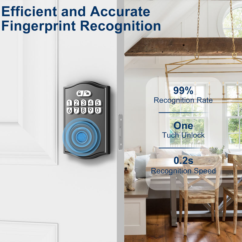 Smart Door Lock, Sleutelloze Door Lock, Fingerprint Door Lock Keypad Deadbolt met 2 sleutels, Smart Locks voor de voordeur