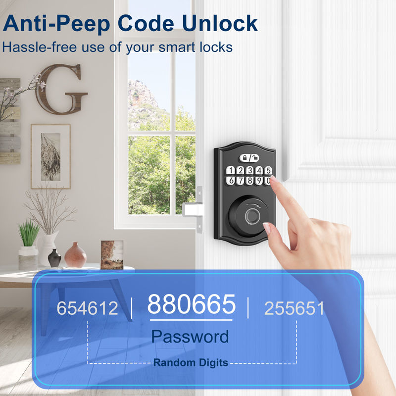 Slimme sloten X02 Smart Door Lock, Sleutelloze toegangsslot, vingerafdruk deur slot Keypad Deadbolt met 2 sleutels
