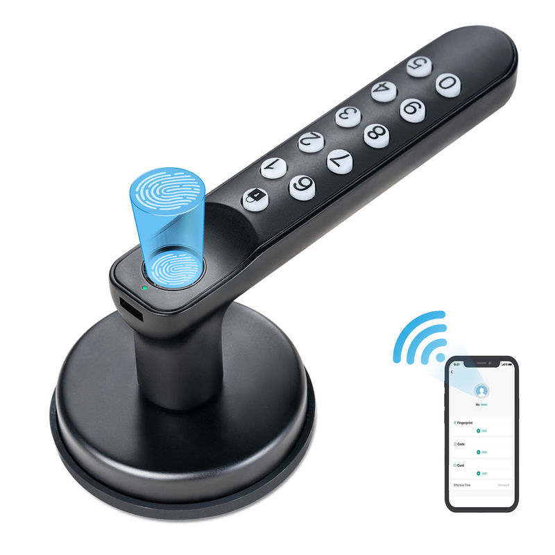 Back-up Key, T02 Smart Fingerprint Doorknop, Sleutelloze toegangsluizen met toetsenborden, Smart Door Lock op Tuya App