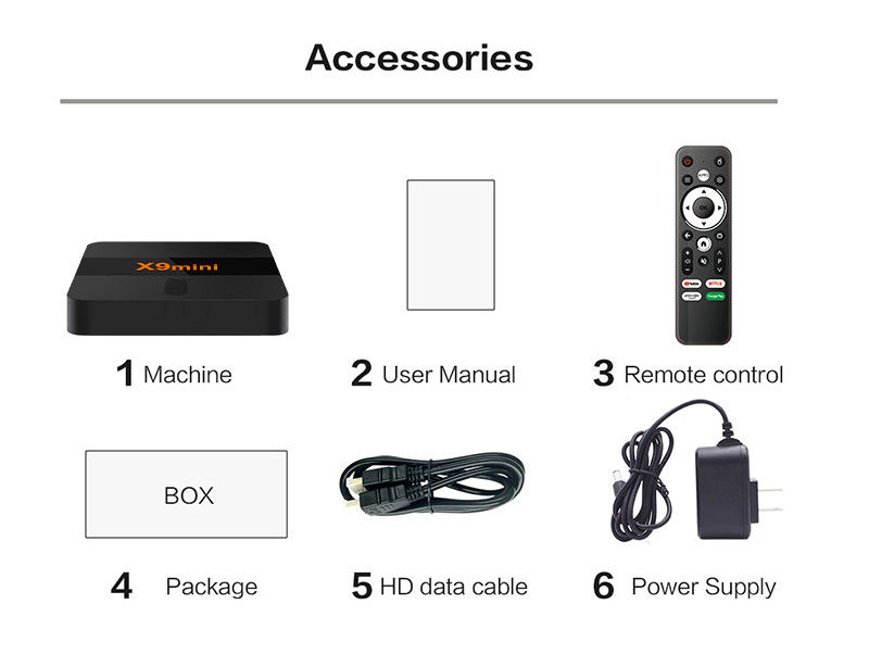 2024 Goedkoopste TV Box Android 9 ATV met BT Voice Remote 1G 8G X9mini