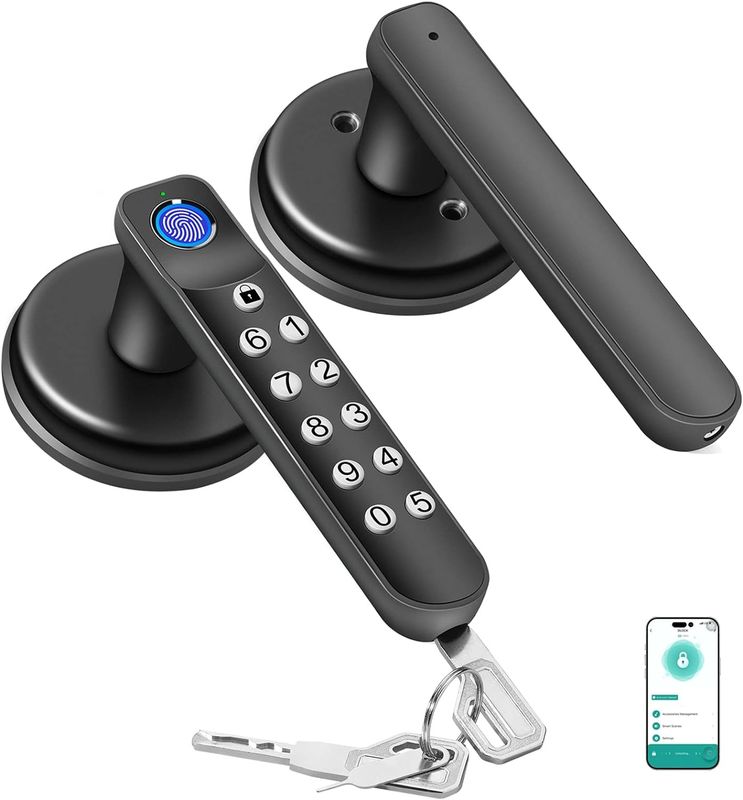 Smart vingerafdruk deur slot, sleutellose toegang deur slot met handvat, biometrisch deur slot voor slaapkamer en kantoor