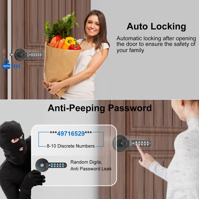Smart vingerafdruk deur slot, sleutellose toegang deur slot met handvat, biometrisch deur slot voor slaapkamer en kantoor